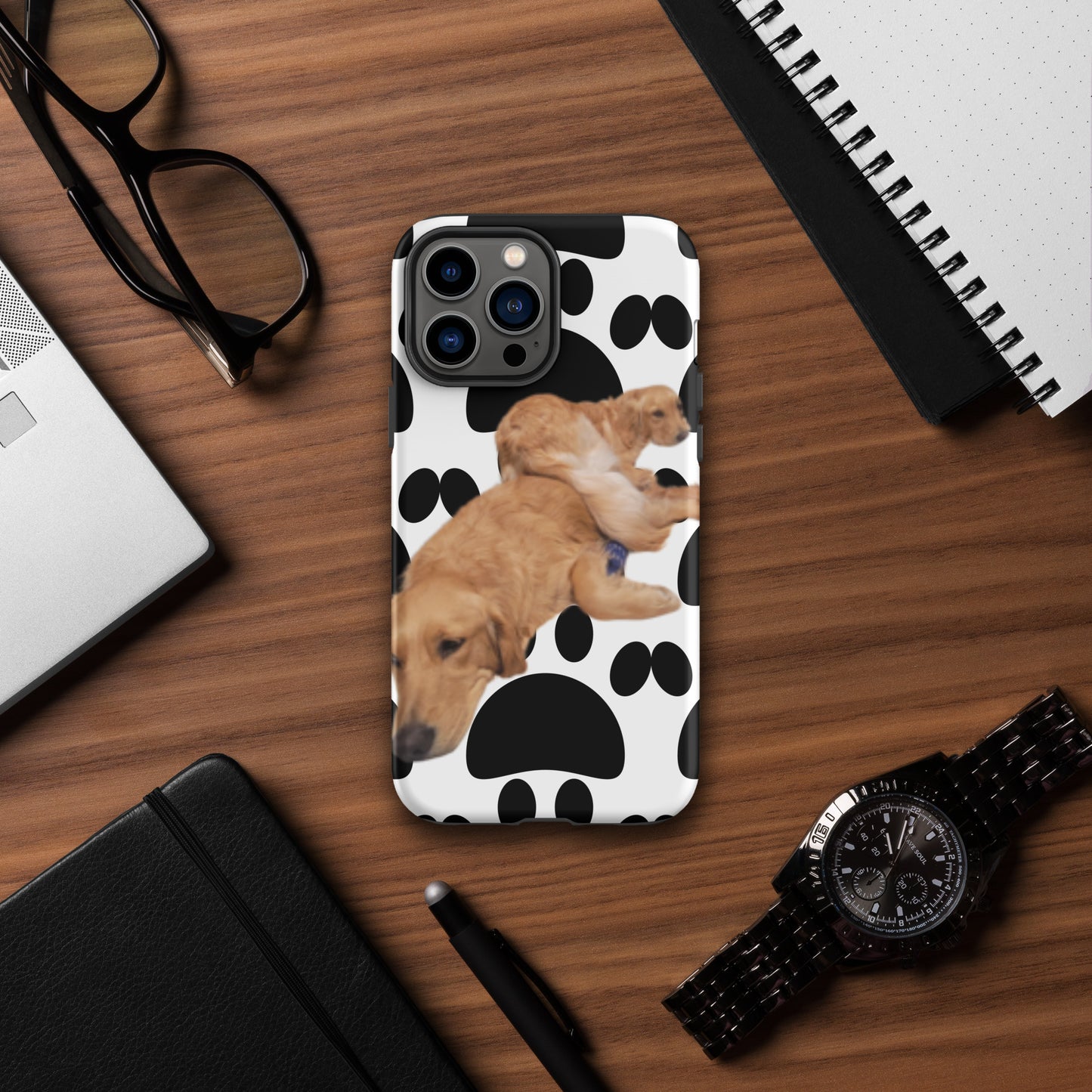 Paws-on Protection: Custom Tough Case for iPhone with Your Dog's Portrait