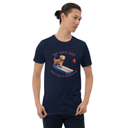 My Dog Can Beat You At Cornhole Short-Sleeve Unisex T-Shirt