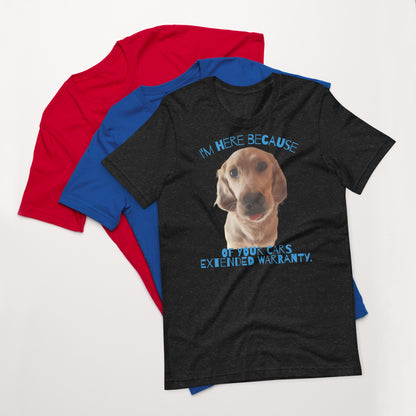 Golden Retriever Cars Extended Warranty Unisex t-shirt