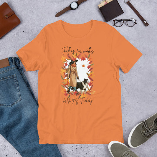 Falling for Walks with My Fur Baby - The Perfect Dog Mom Tee Ver 3