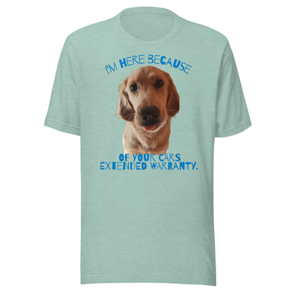 Golden Retriever Cars Extended Warranty Unisex t-shirt