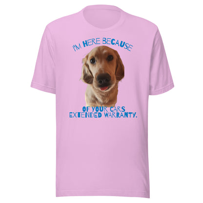 Golden Retriever Cars Extended Warranty Unisex t-shirt