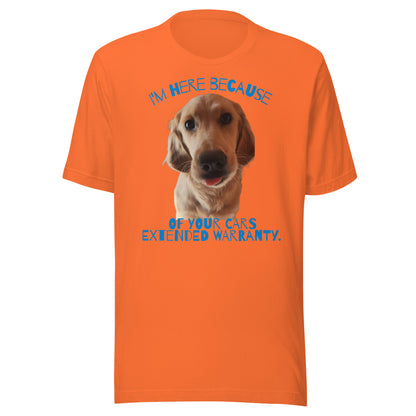 Golden Retriever Cars Extended Warranty Unisex t-shirt