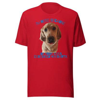 Golden Retriever Cars Extended Warranty Unisex t-shirt