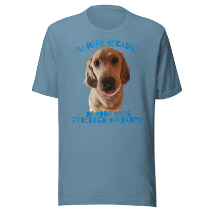 Golden Retriever Cars Extended Warranty Unisex t-shirt