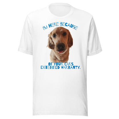 Golden Retriever Cars Extended Warranty Unisex t-shirt